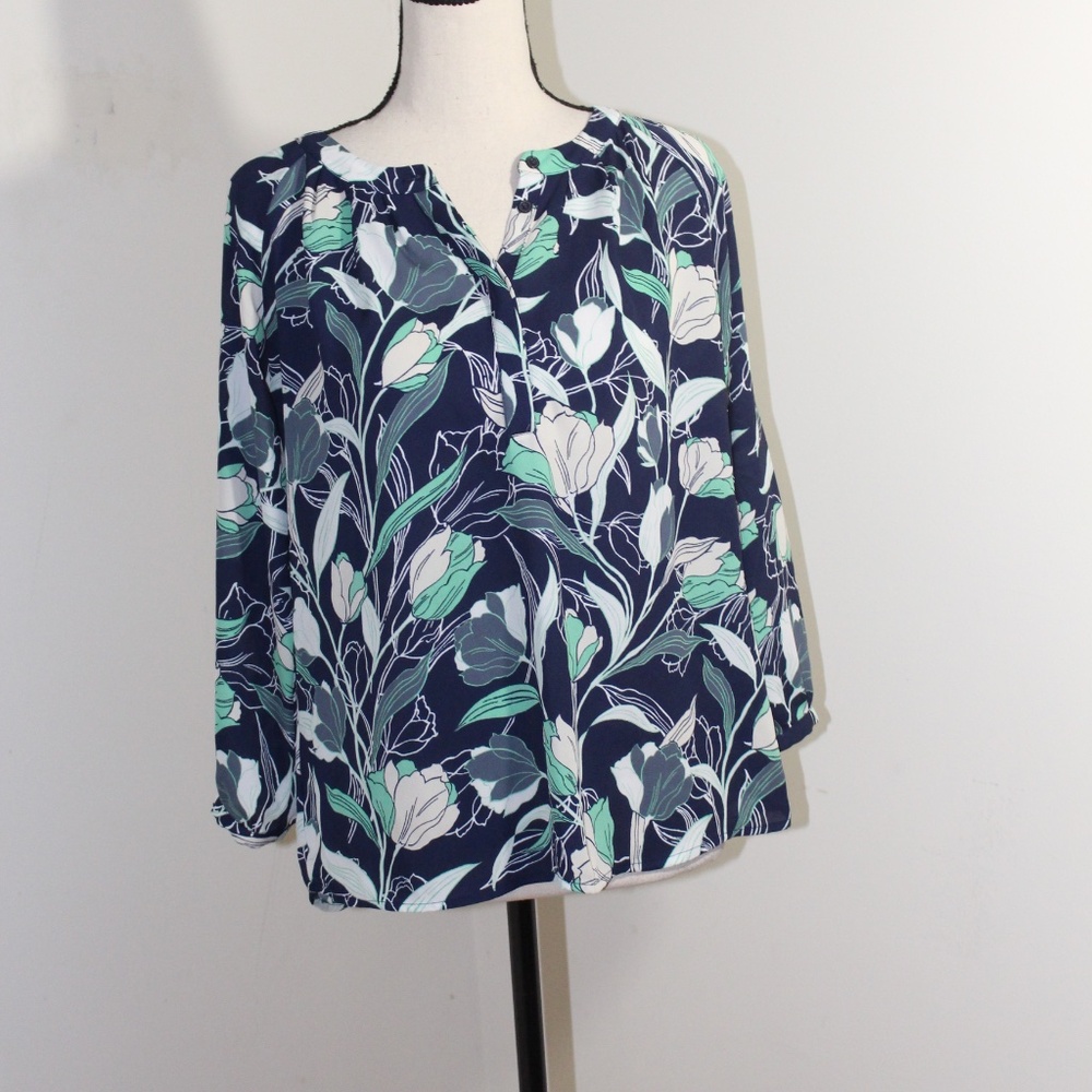 Banana Republic, floral blouse with 3/4 sleeves